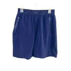 ESNTLS  Navy Athletic Gym Training Zipper Pocket Comfort Shorts Size Medium